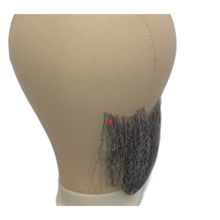 Large Gray Underchin Handmade Beard on Lace