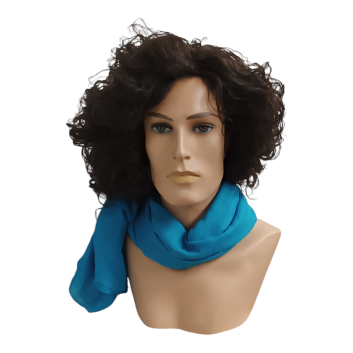 Curly Dark Brown Handmade Natural Look Wig