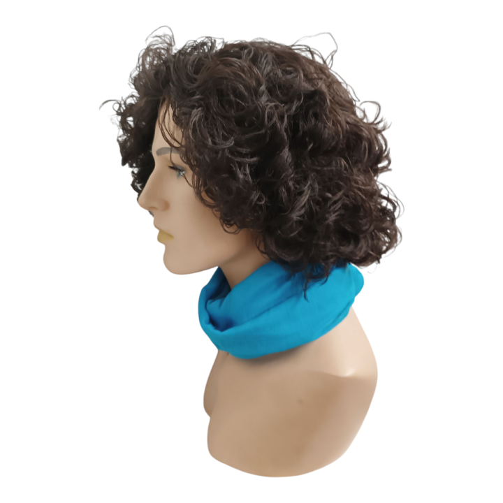 Curly Dark Brown Handmade Natural Look Wig