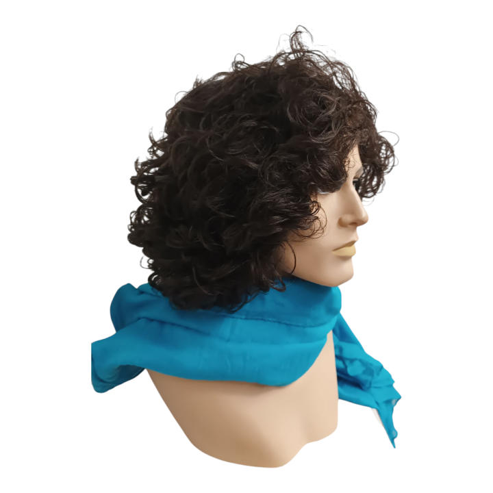 Curly Dark Brown Handmade Natural Look Wig