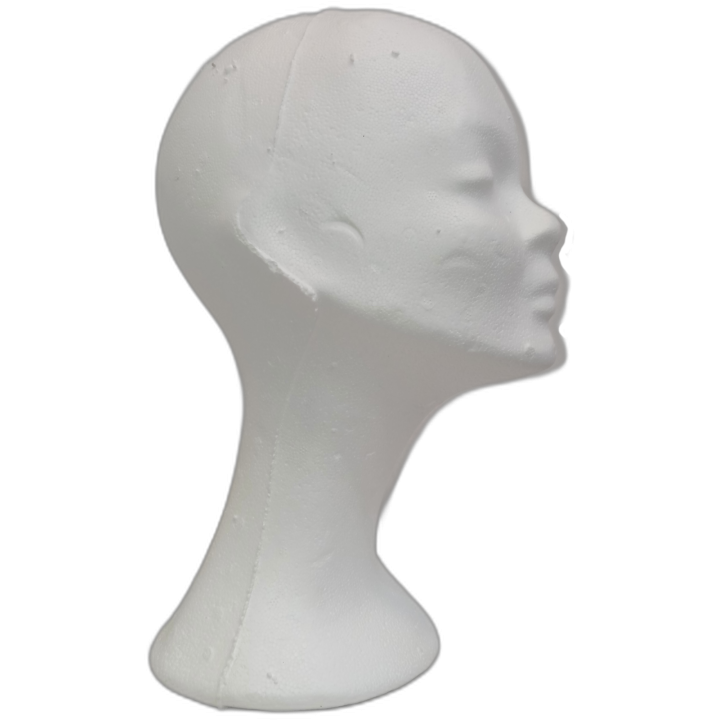 White Styrofoam Female Mannequin Head