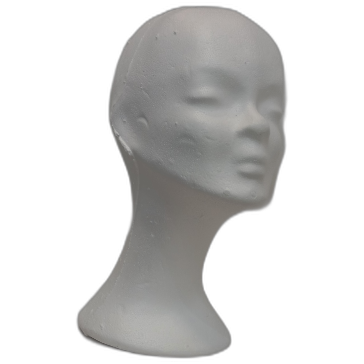 White Styrofoam Female Mannequin Head