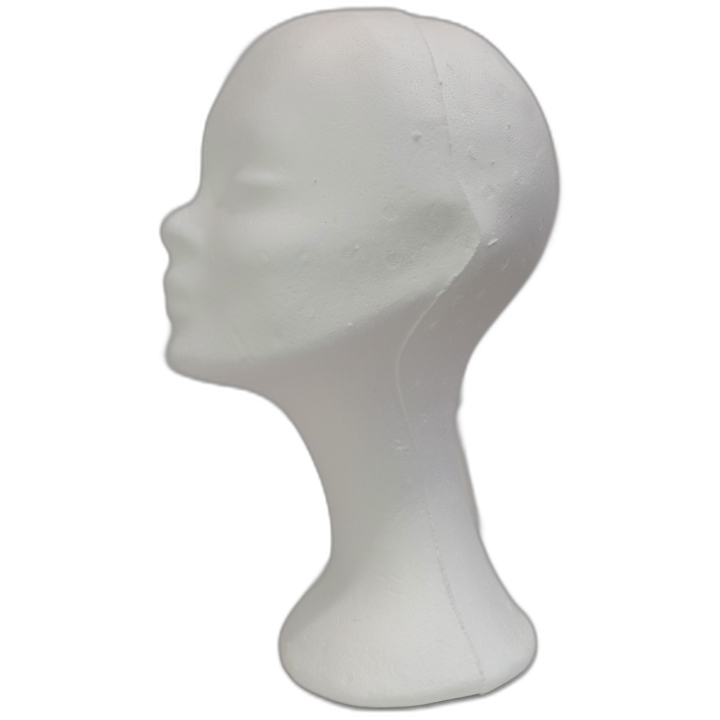 White Styrofoam Female Mannequin Head