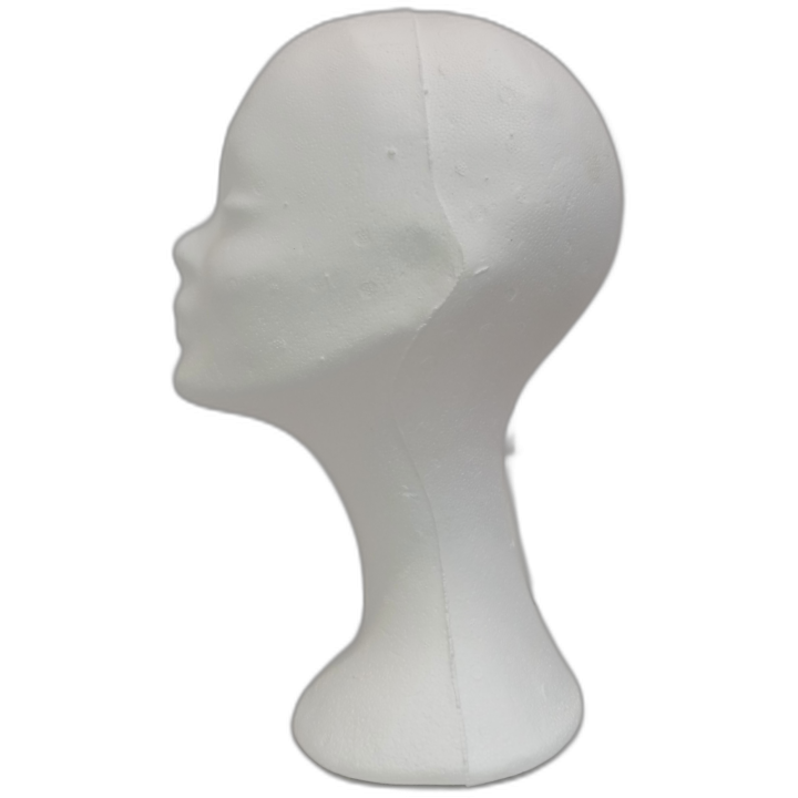 White Styrofoam Female Mannequin Head