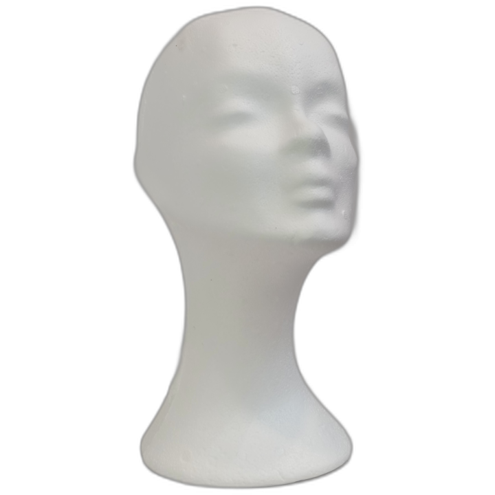 White Styrofoam Female Mannequin Head