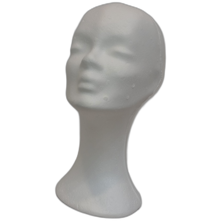 White Styrofoam Female Mannequin Head