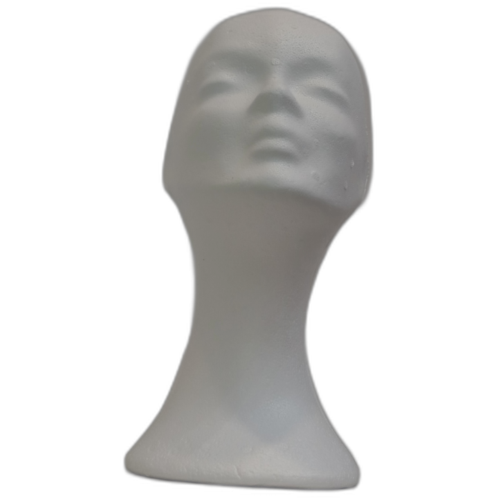 White Styrofoam Female Mannequin Head