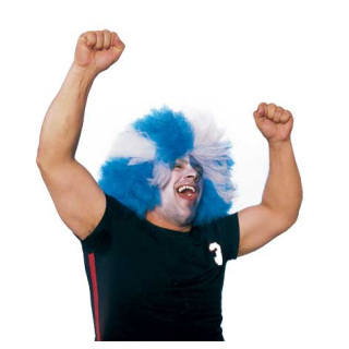 Champion Blue White Sports Fan Wig | Greek Football | Alegro Athens