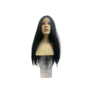 Cosplay Μακριά 80εκ. Ίσια Μαύρη Lace Front Περούκα Ανθεκτική στη Θερμότητα