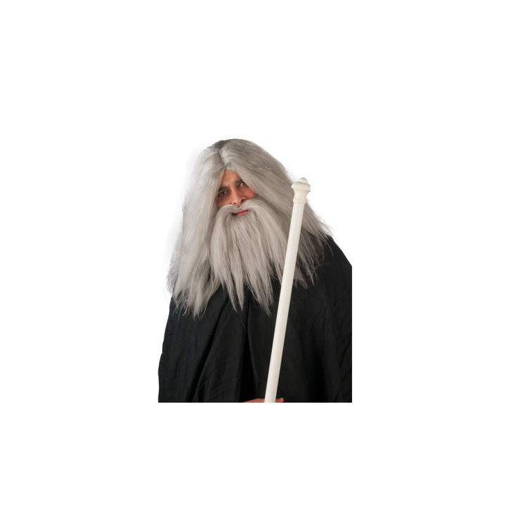 Grey Wizard's Long Wig | Gandalf Druid Costume | Alegro Athens