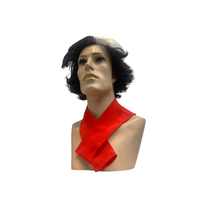 Χειροποίητη Σκούρα Καστανή Περούκα Cosplay με Λευκή Λεπτομέρεια