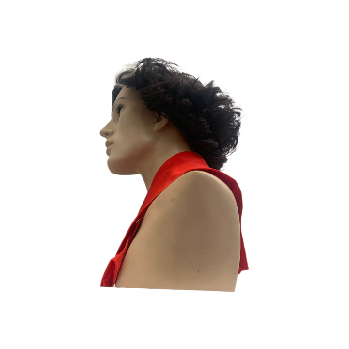 Χειροποίητη Σκούρα Καστανή Περούκα Cosplay με Λευκή Λεπτομέρεια