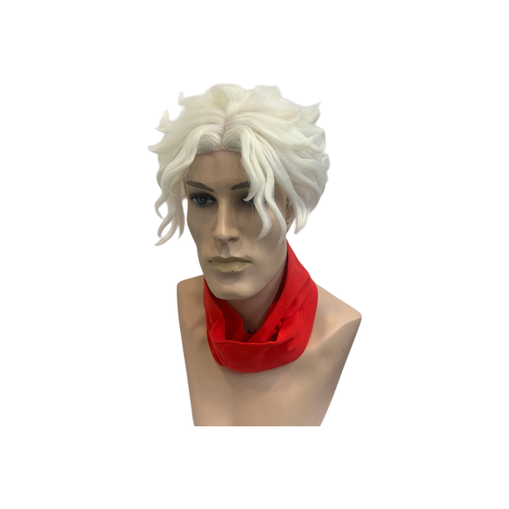 Χειροποίητη Λευκή Περούκα Cosplay με Φουντωτές Τούφες