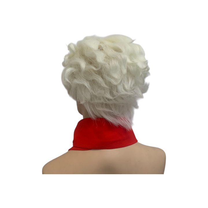 Χειροποίητη Λευκή Περούκα Cosplay με Φουντωτές Τούφες