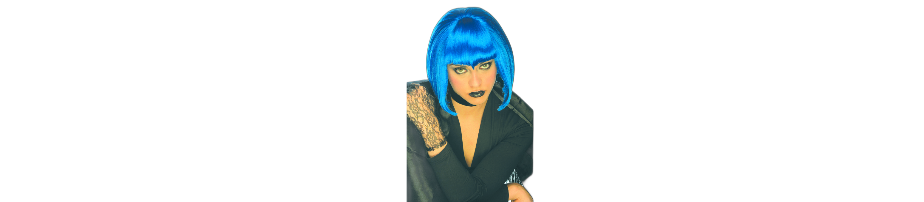 Gothic Short Bob Blue Wig