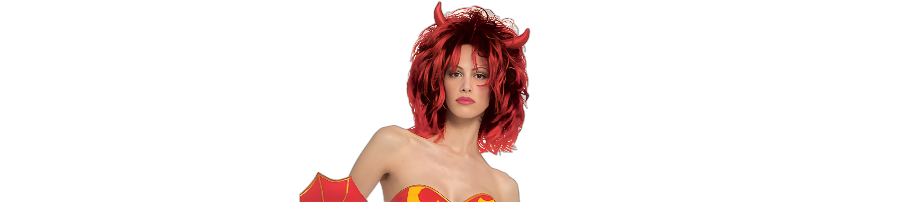 Voluminous Red Wig Demon Woman