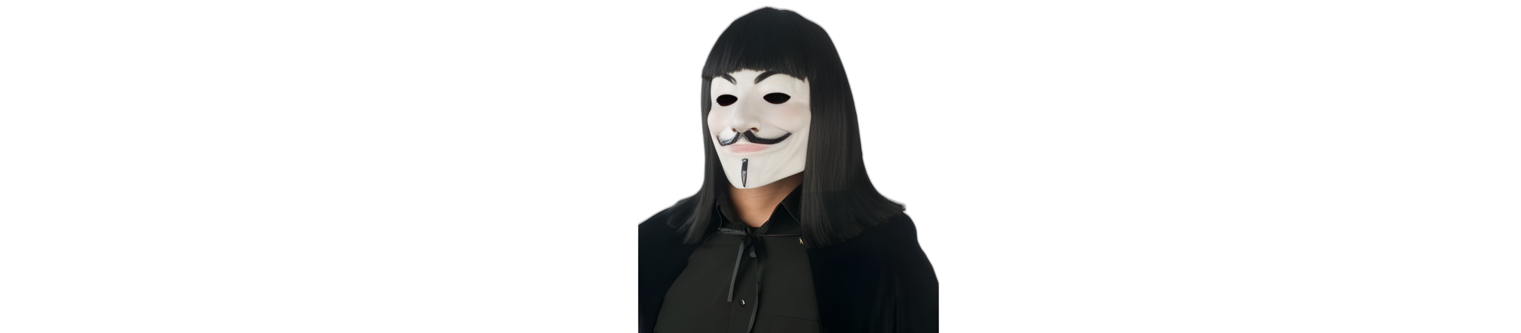 Μακριά Περούκα με Μάσκα Anonymous